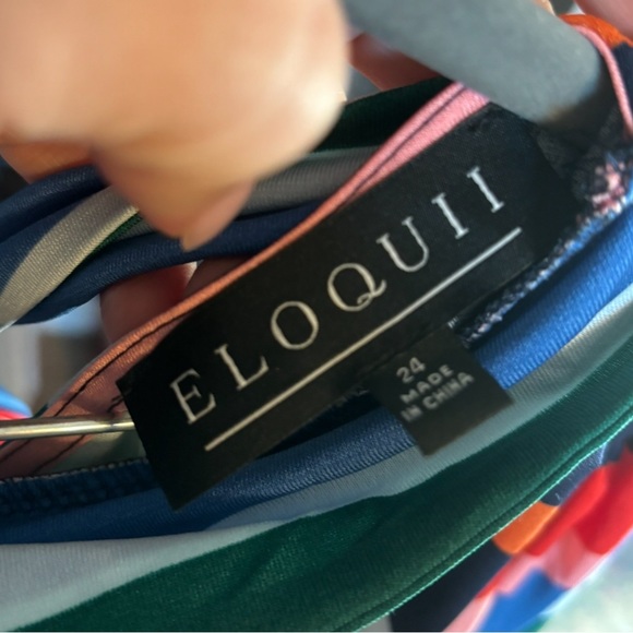 NEW Eloquii a-line striped dress with puff sleeves - Picture 6 of 6